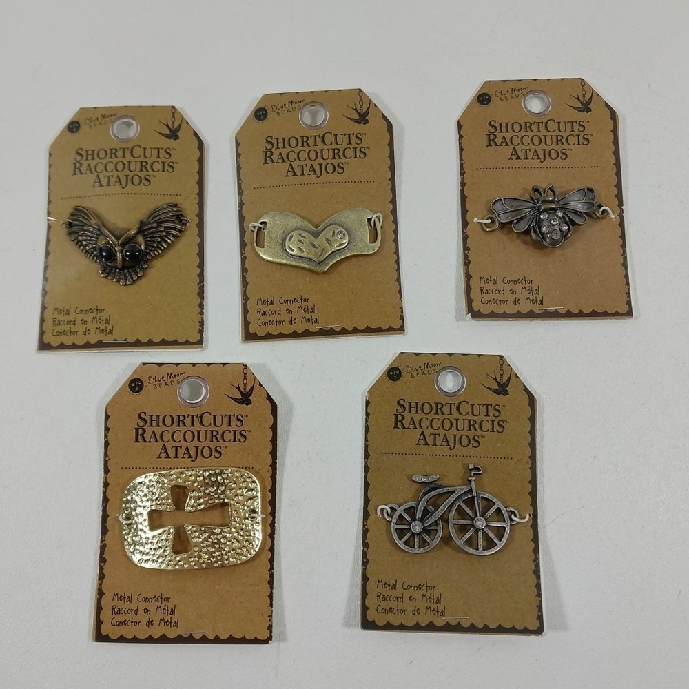 Lot of 5 Pieces of Metal Connectors‎ Blue Moon Beads Jewelry Crafts Bee Bike Owl